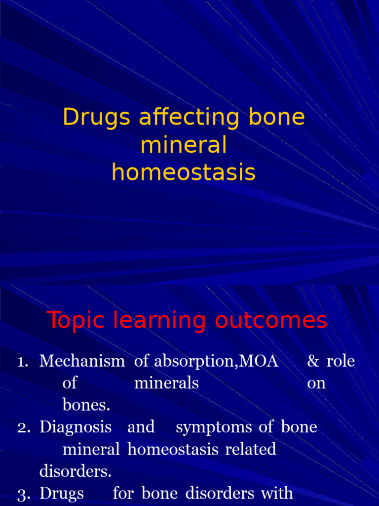 Drugs Impacting Bone Mineral Balance | PDF | Bone | Calcium In Biology
