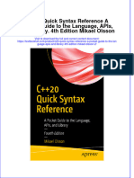 PDF C20 Quick Syntax Reference A Pocket Guide To The Language Apis and Library 4Th Edition Mikael Olsson 2 Ebook Full Chapter