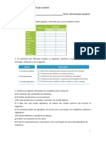 Ficha de Trabalho CN 9º Ano Alimentação Saudável