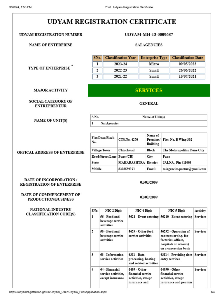 Print udyam registration certificate download free pdf accounting