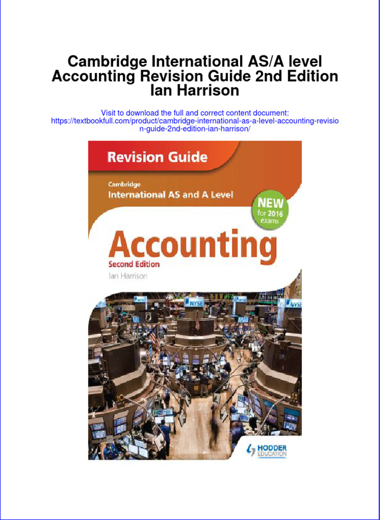 PDF Cambridge International As A Level Accounting Revision Guide 2Nd
