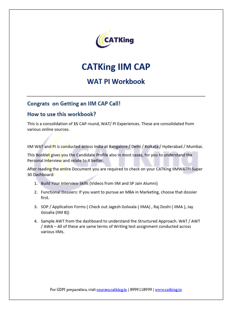 IIM CAP Interviews Download Free PDF Experience Complex Number