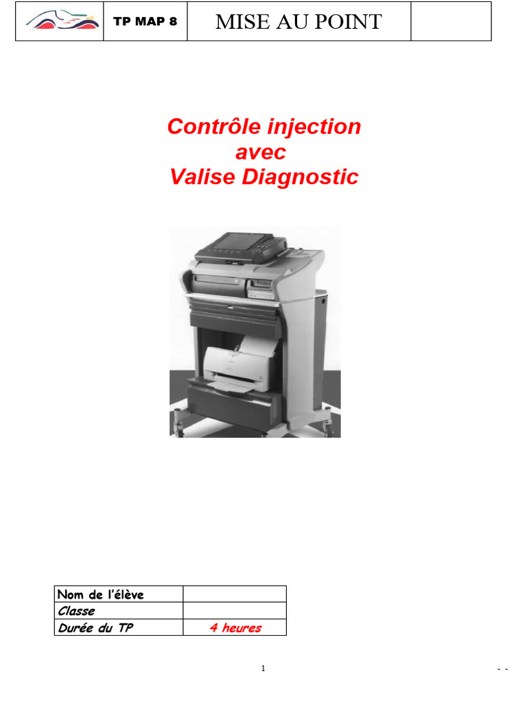 Diagnostic Électronique des Machines TP | PDF | Allumage | Injection ...