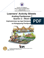 Learners' Activity Sheets: Araling Panlipunan 7