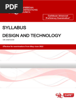 CAPE Design and Technology Syllabus