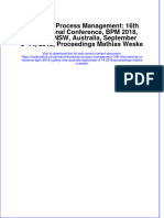 Download textbook Business Process Management 16Th International Conference Bpm 2018 Sydney Nsw Australia September 9 14 2018 Proceedings Mathias Weske ebook all chapter pdf 