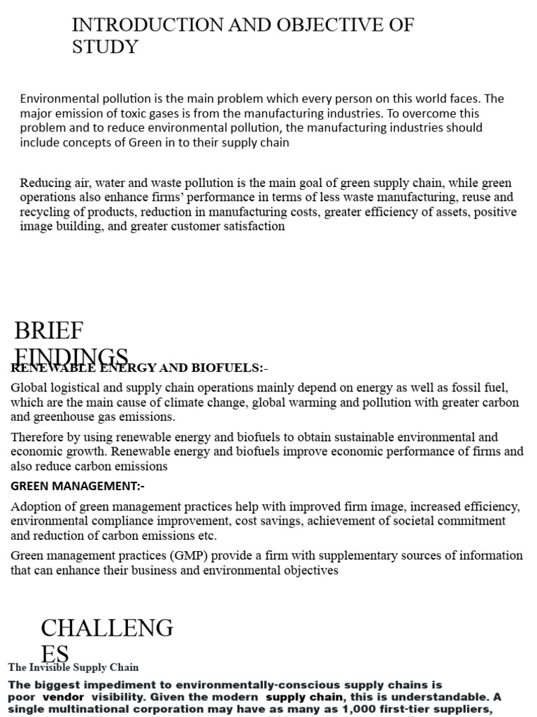 Green Supply Chain Solutions | PDF | Supply Chain | Climate Change