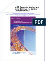 PDF Calculus in 3D Geometry Vectors and Multivariate Calculus 1St Edition Zbigniew Nitecki Ebook Full Chapter