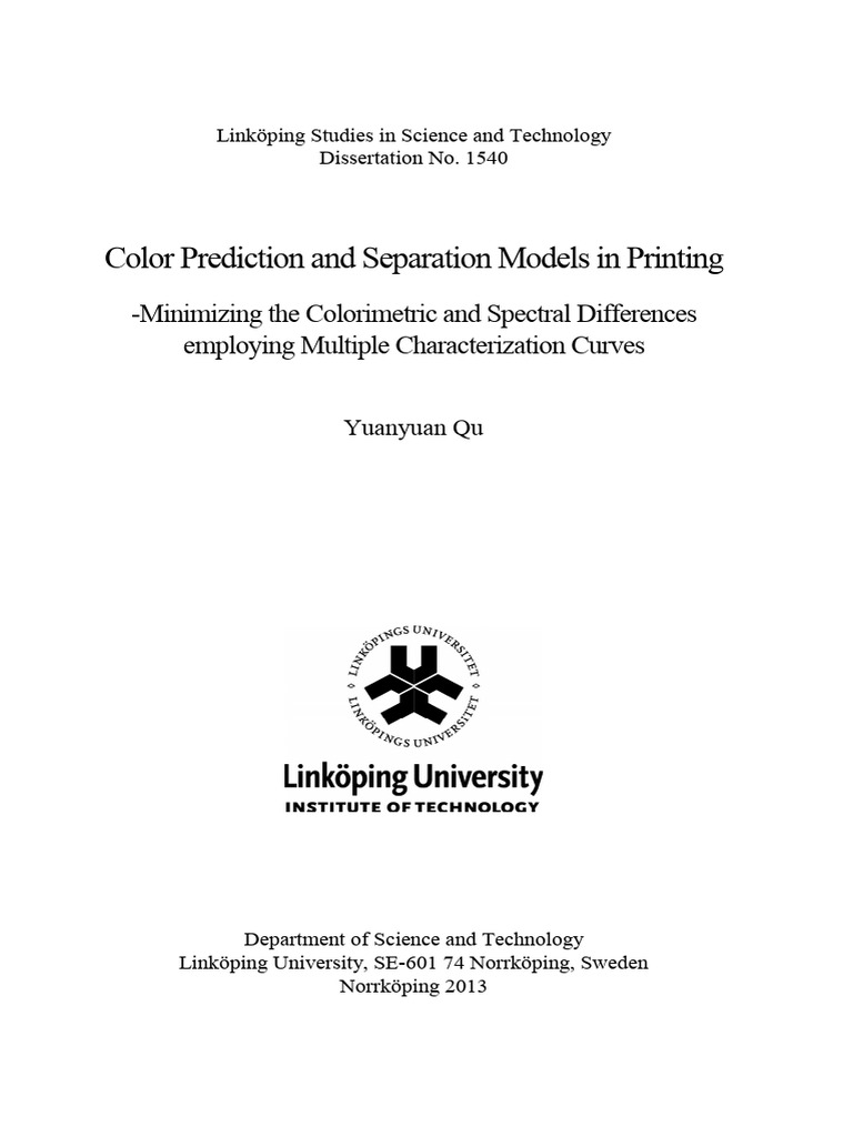 Color Prediction and Separation Models in Printing | PDF | Color ...