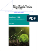 Download full chapter Business Ethics Methods Theories And Application 2Nd Edition Christian U Becker pdf docx