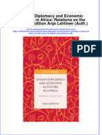 Download textbook Chinas Diplomacy And Economic Activities In Africa Relations On The Move 1St Edition Anja Lahtinen Auth ebook all chapter pdf 