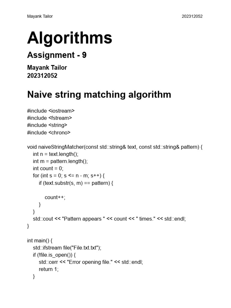 Algo Lab9 | PDF | Computers | Technology & Engineering