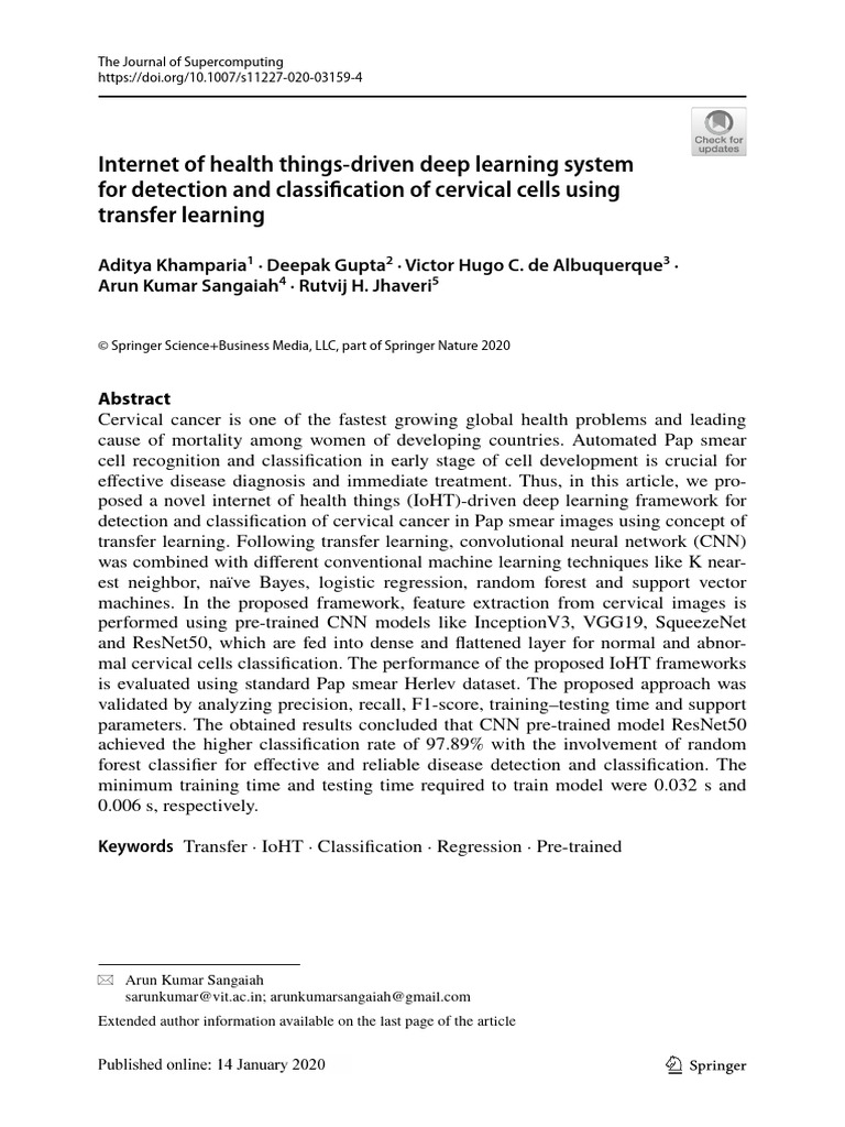 Internet of health things driven deep learning system for detection and