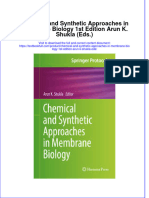 Textbook Chemical and Synthetic Approaches in Membrane Biology 1St Edition Arun K Shukla Eds Ebook All Chapter PDF
