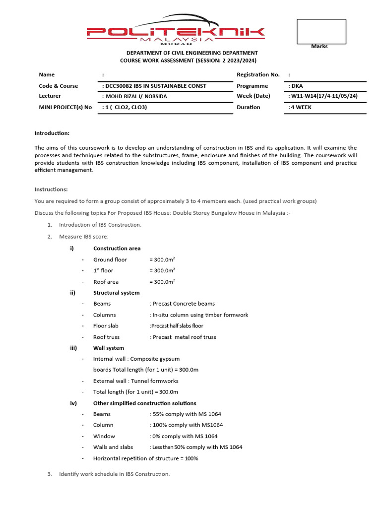 Mini Project Pdf Precast Concrete Architectural Design