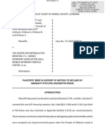 2024-05-08 Pltfs' Brief in Support of Motion to Declare IVF Immunity Statutes Unconstitutional