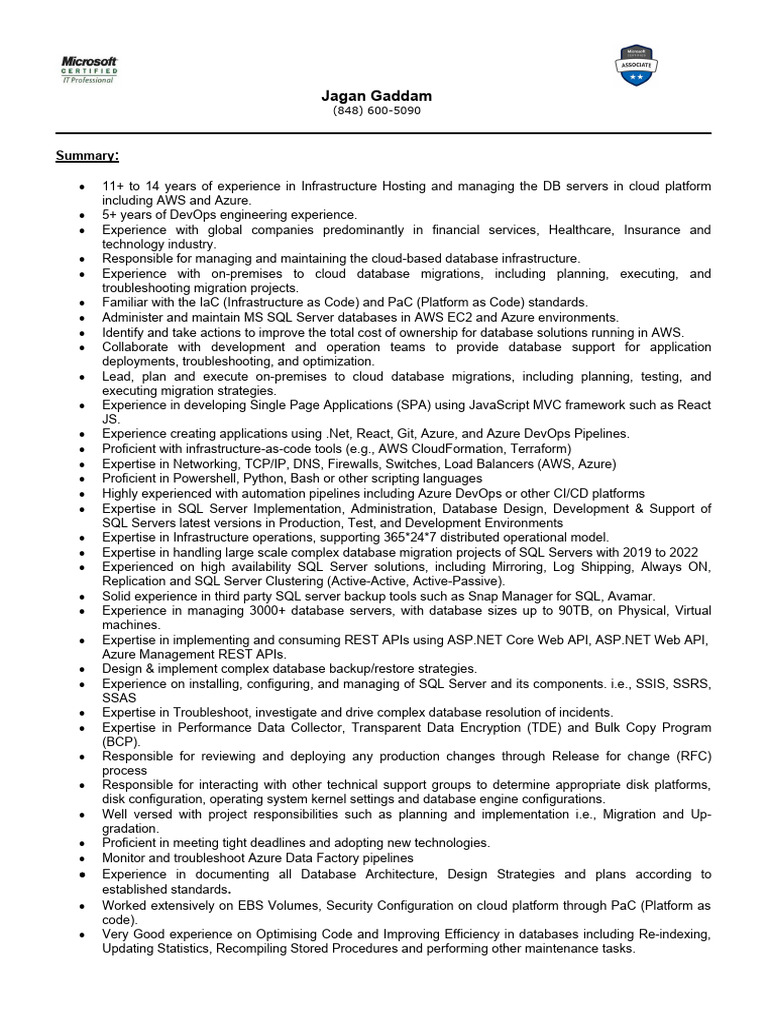 Cloud Database Management & DevOps Expertise | PDF | Microsoft Sql ...