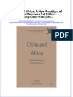 Textbook China and Africa A New Paradigm of Global Business 1St Edition Young Chan Kim Eds Ebook All Chapter PDF