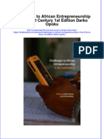 Textbook Challenges To African Entrepreneurship in The 21St Century 1St Edition Darko Opoku Ebook All Chapter PDF