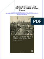 Textbook Colonial Administration and Land Reform in East Asia 1St Edition Sui Wai Cheung Ebook All Chapter PDF