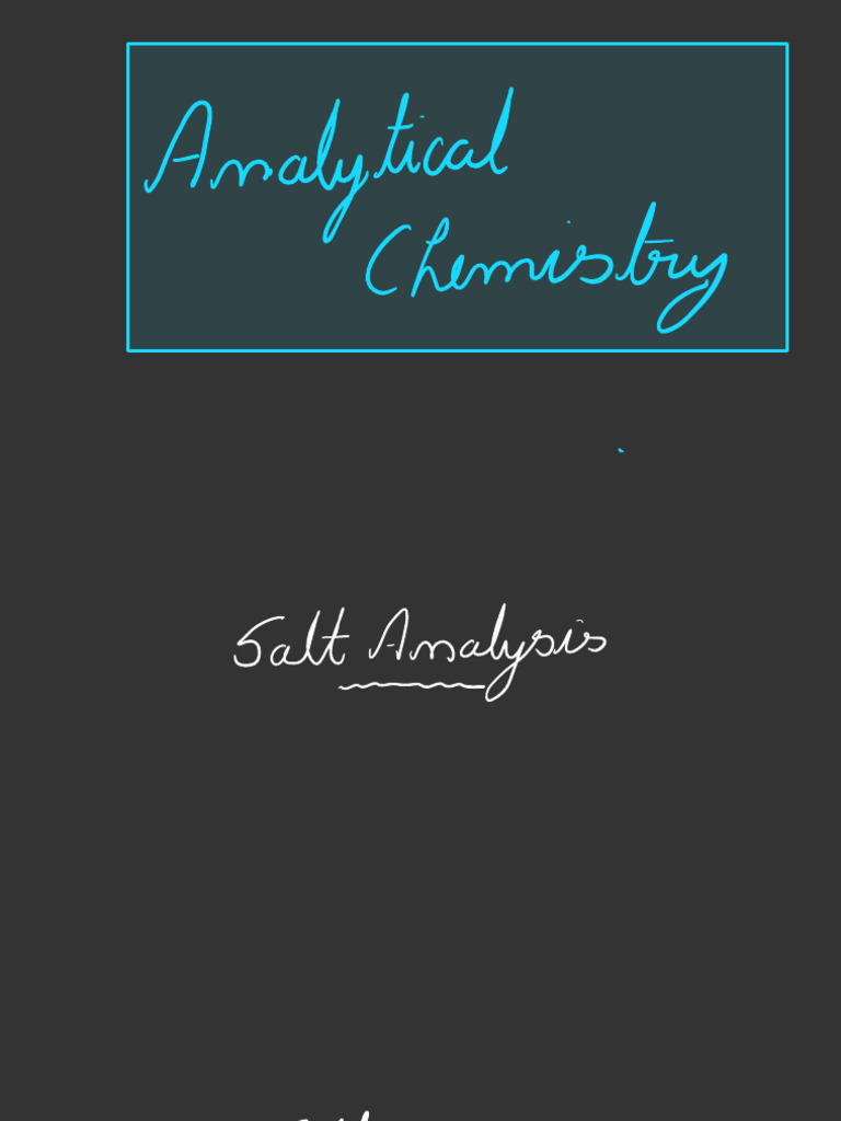 JEE Advanced Salt Analysis Guide | PDF | Salt (Chemistry) | Ion