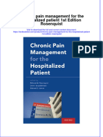 Download textbook Chronic Pain Management For The Hospitalized Patient 1St Edition Rosenquist ebook all chapter pdf 
