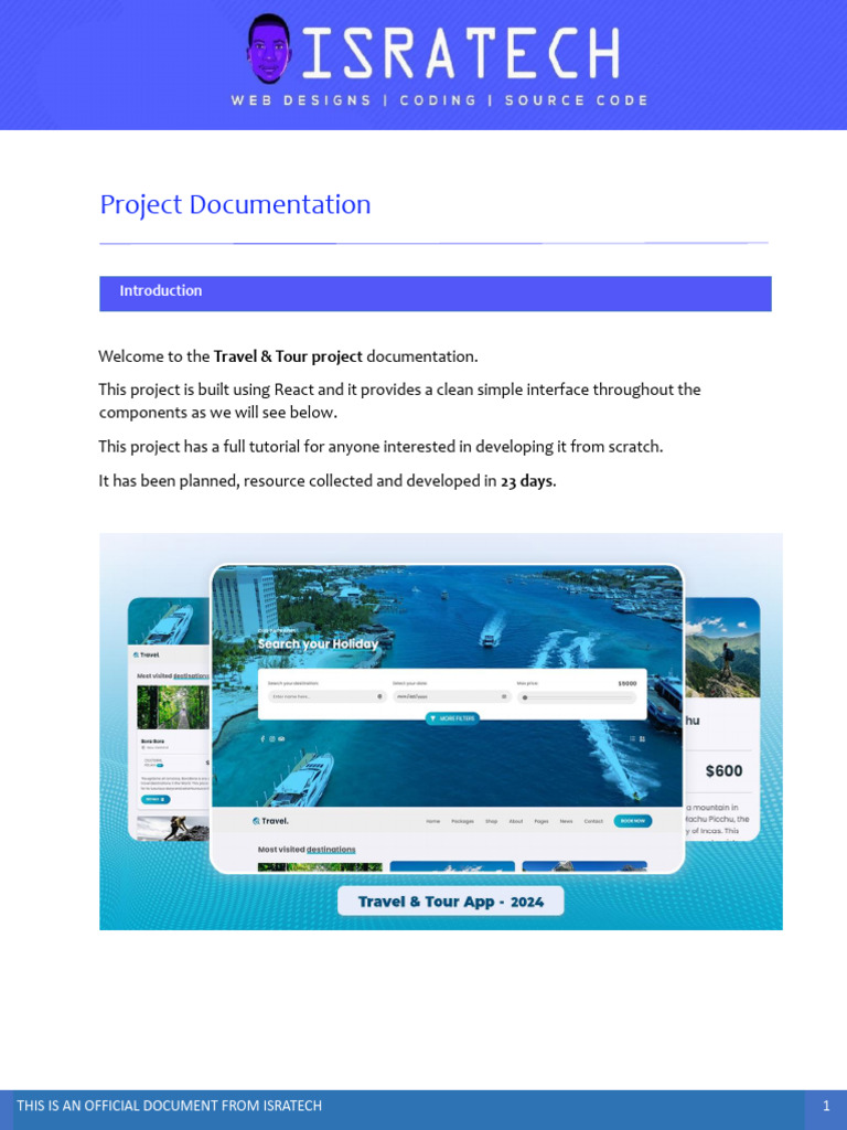 New Project Documentation Travel And Tour Pdf Websites World