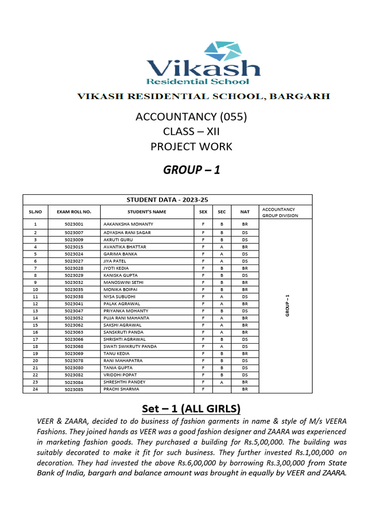 Accountancy Project Work 2024-25 | PDF | Banks | Expense