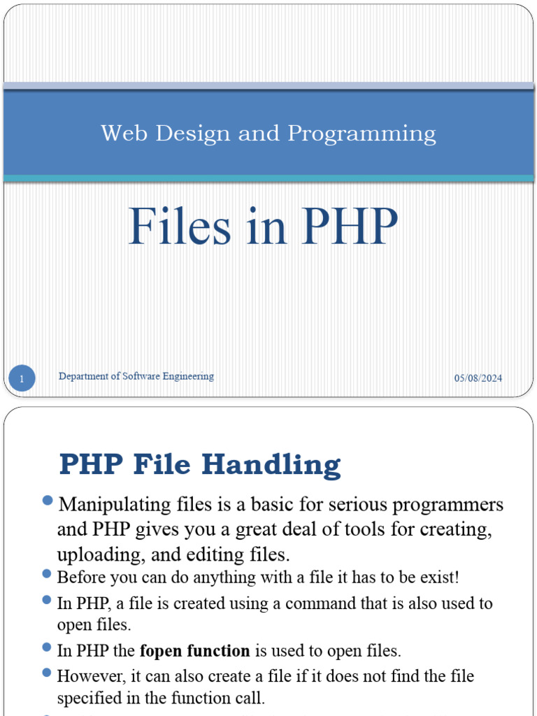 Files in PHP | PDF | Computer File | Php