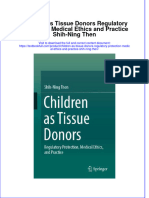Download textbook Children As Tissue Donors Regulatory Protection Medical Ethics And Practice Shih Ning Then ebook all chapter pdf 
