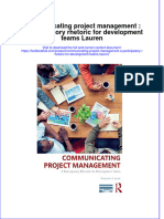 Textbook Communicating Project Management A Participatory Rhetoric For Development Teams Lauren Ebook All Chapter PDF