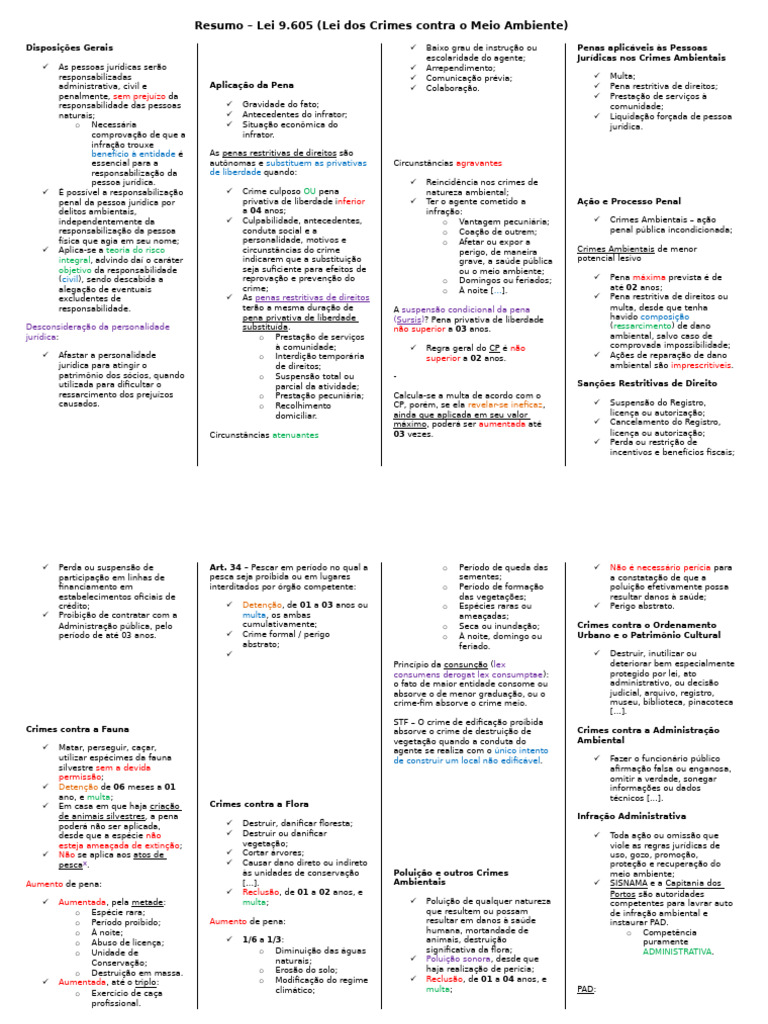resumo-lei-9-605-crimes-ambientais-pdf-crimes-crime-e-viol-ncia