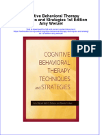 Textbook Cognitive Behavioral Therapy Techniques and Strategies 1St Edition Amy Wenzel Ebook All Chapter PDF