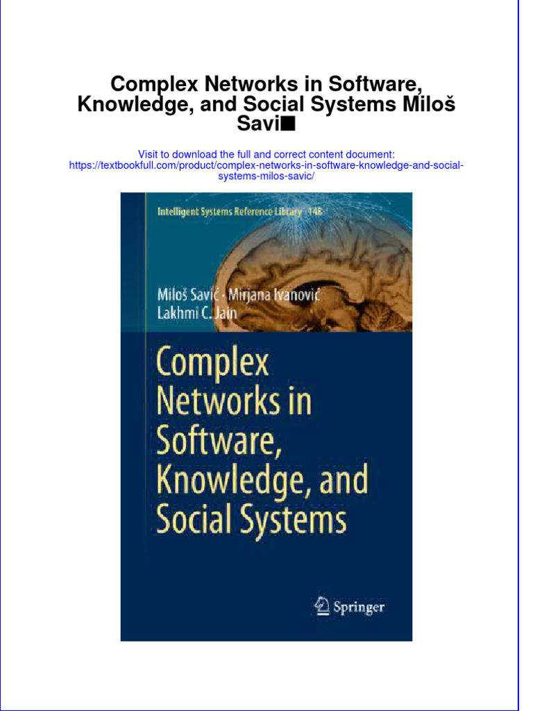 Textbook Complex Networks in Software Knowledge and Social Systems