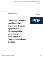 BS_EN_55011_2007 Equipamento de radiofrequência industrial, científico e médico (ISM) - Características de perturbação eletromagnética - Limita um