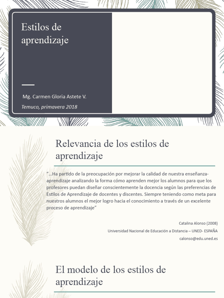 Estilos de Aprendizaje 2018 | PDF | Aprendizaje | Aprendiendo estilos