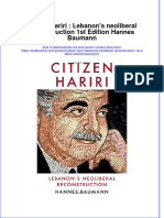 Textbook Citizen Hariri Lebanons Neoliberal Reconstruction 1St Edition Hannes Baumann Ebook All Chapter PDF