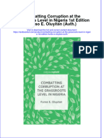 Textbook Combatting Corruption at The Grassroots Level in Nigeria 1St Edition Funso E Oluyitan Auth Ebook All Chapter PDF