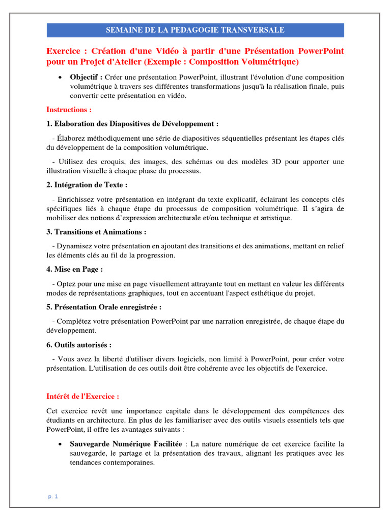Exercice PowerPoint : Vidéo de Projet | PDF | Microsoft Powerpoint ...