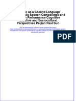 PDF Chinese As A Second Language Multilinguals Speech Competence and Speech Performance Cognitive Affective and Sociocultural Perspectives Peijian Paul Sun Ebook Full Chapter