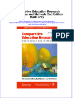 Textbook Comparative Education Research Approaches and Methods 2Nd Edition Mark Bray Ebook All Chapter PDF
