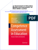 Textbook Competence Assessment in Education Research Models and Instruments 1St Edition Detlev Leutner Ebook All Chapter PDF