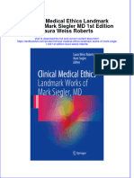 Download textbook Clinical Medical Ethics Landmark Works Of Mark Siegler Md 1St Edition Laura Weiss Roberts ebook all chapter pdf 