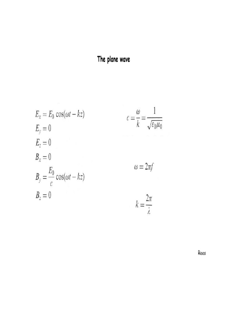 Understanding Plane Waves and Electromagnetic Fields | PDF | Wavelength ...