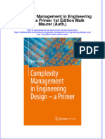 Download textbook Complexity Management In Engineering Design A Primer 1St Edition Maik Maurer Auth ebook all chapter pdf 