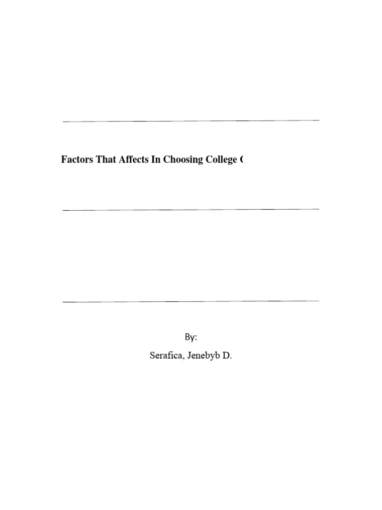 Factors that affect in choosing college career og grade 11 stem