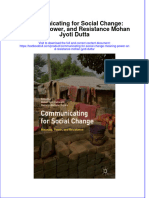 Textbook Communicating For Social Change Meaning Power and Resistance Mohan Jyoti Dutta Ebook All Chapter PDF