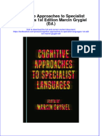 Download textbook Cognitive Approaches To Specialist Languages 1St Edition Marcin Grygiel Ed ebook all chapter pdf 