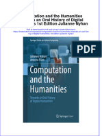 Textbook Computation and The Humanities Towards An Oral History of Digital Humanities 1St Edition Julianne Nyhan Ebook All Chapter PDF