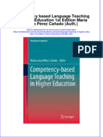 Textbook Competency Based Language Teaching in Higher Education 1St Edition Maria Luisa Perez Canado Auth Ebook All Chapter PDF